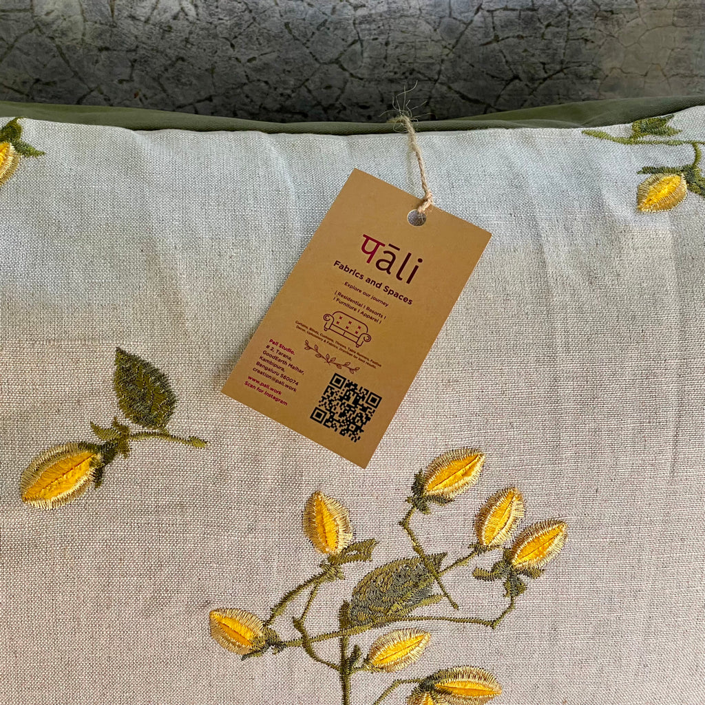 Indus Cherry Blossom Chrome Cushion Cover - 38 x 18 - Single