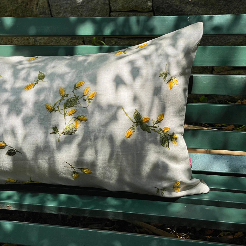 Indus Cherry Blossom Chrome Cushion Cover - 38 x 18 - Single
