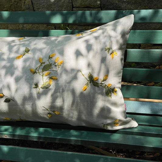 Indus Cherry Blossom Chrome Cushion Cover - 38 x 18 - Single