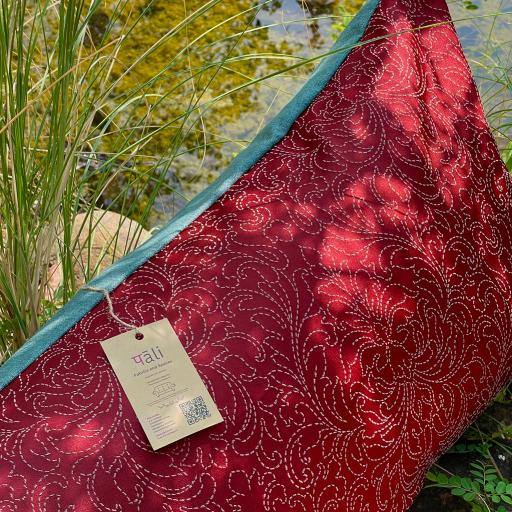 Indus Sumac Wine Red Cushion Cover - 38 x 18 - Single