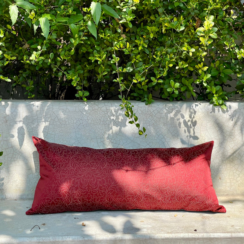 Indus Sumac Wine Red Cushion Cover - 38 x 18 - Single