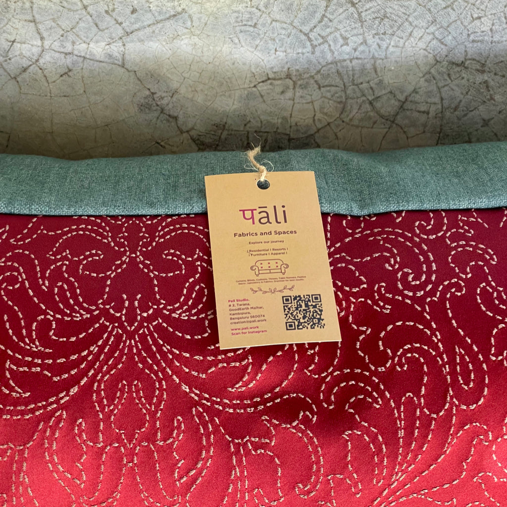 Indus Sumac Wine Red Cushion Cover - 38 x 18 - Single