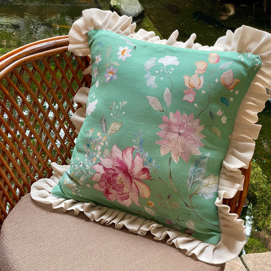 Clyde Windsor Estate Adelaide Frilly Cushion Cover - 16 x 16 - Single