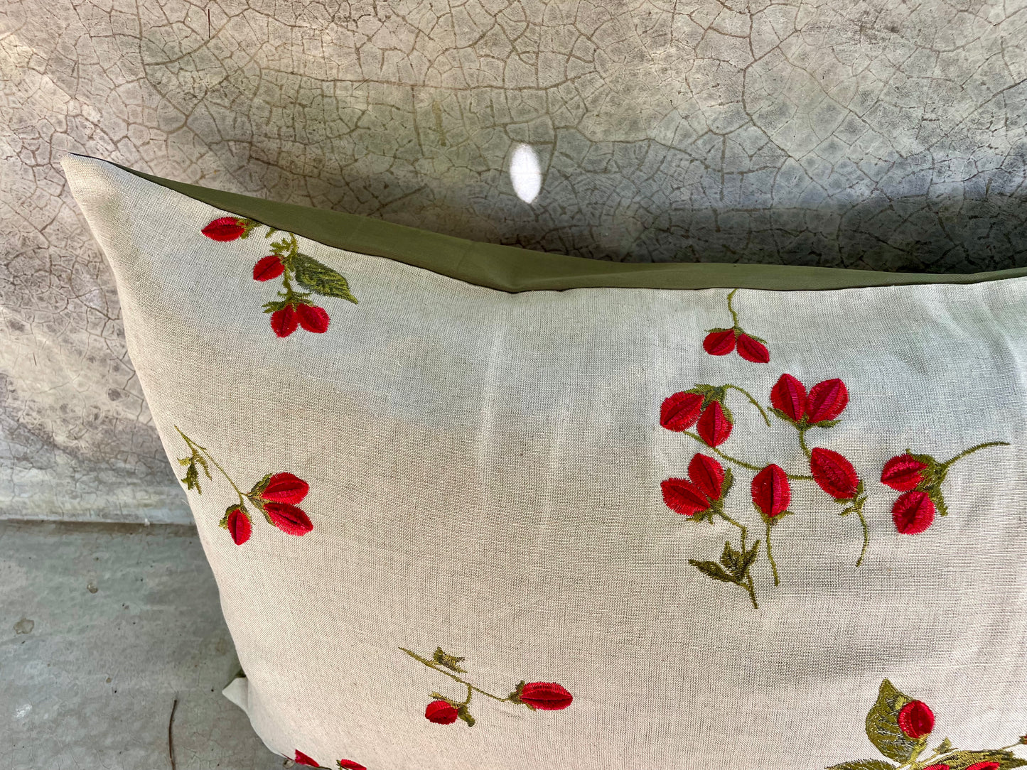 Indus Cherry Blossom Scarlet Cushion Cover - 38 x 18 - Single