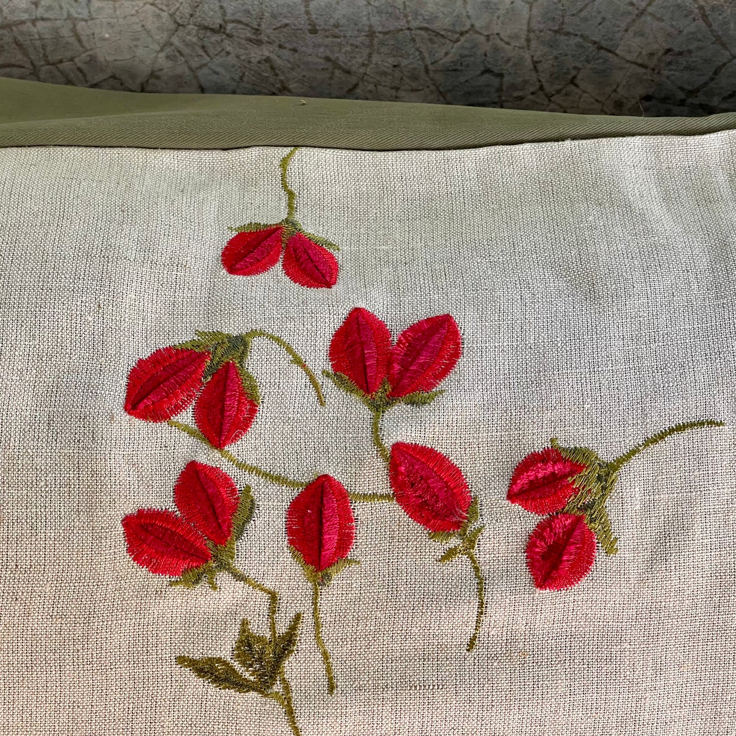Indus Cherry Blossom Scarlet Cushion Cover - 38 x 18 - Single
