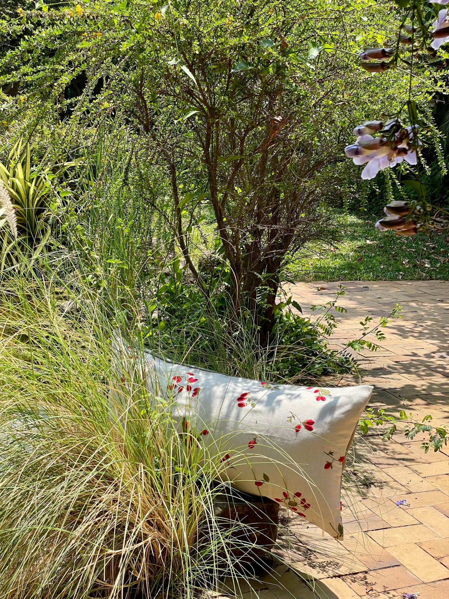 Indus Cherry Blossom Scarlet Cushion Cover - 38 x 18 - Single