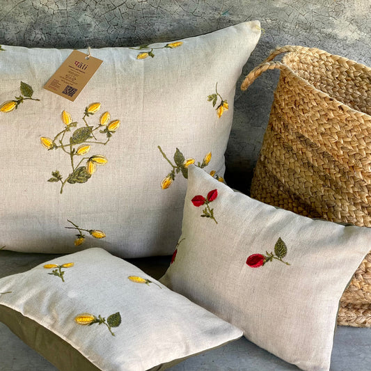 Indus Cherry Blossom Scarlet Cushion Cover - 38 x 18 - Single