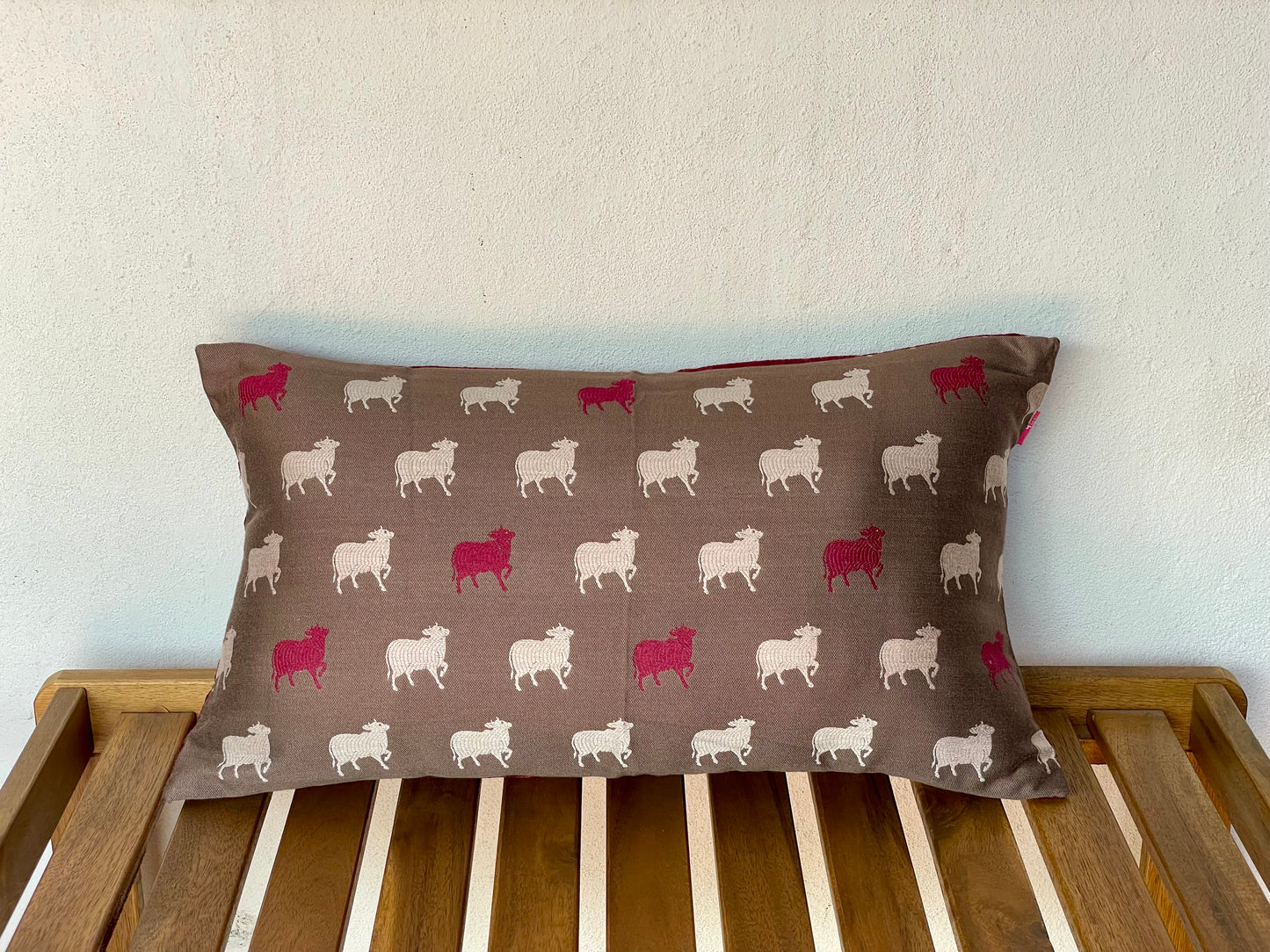 Hudson Haveli Raspberry Cushion Cover - 22 x 12 - Single