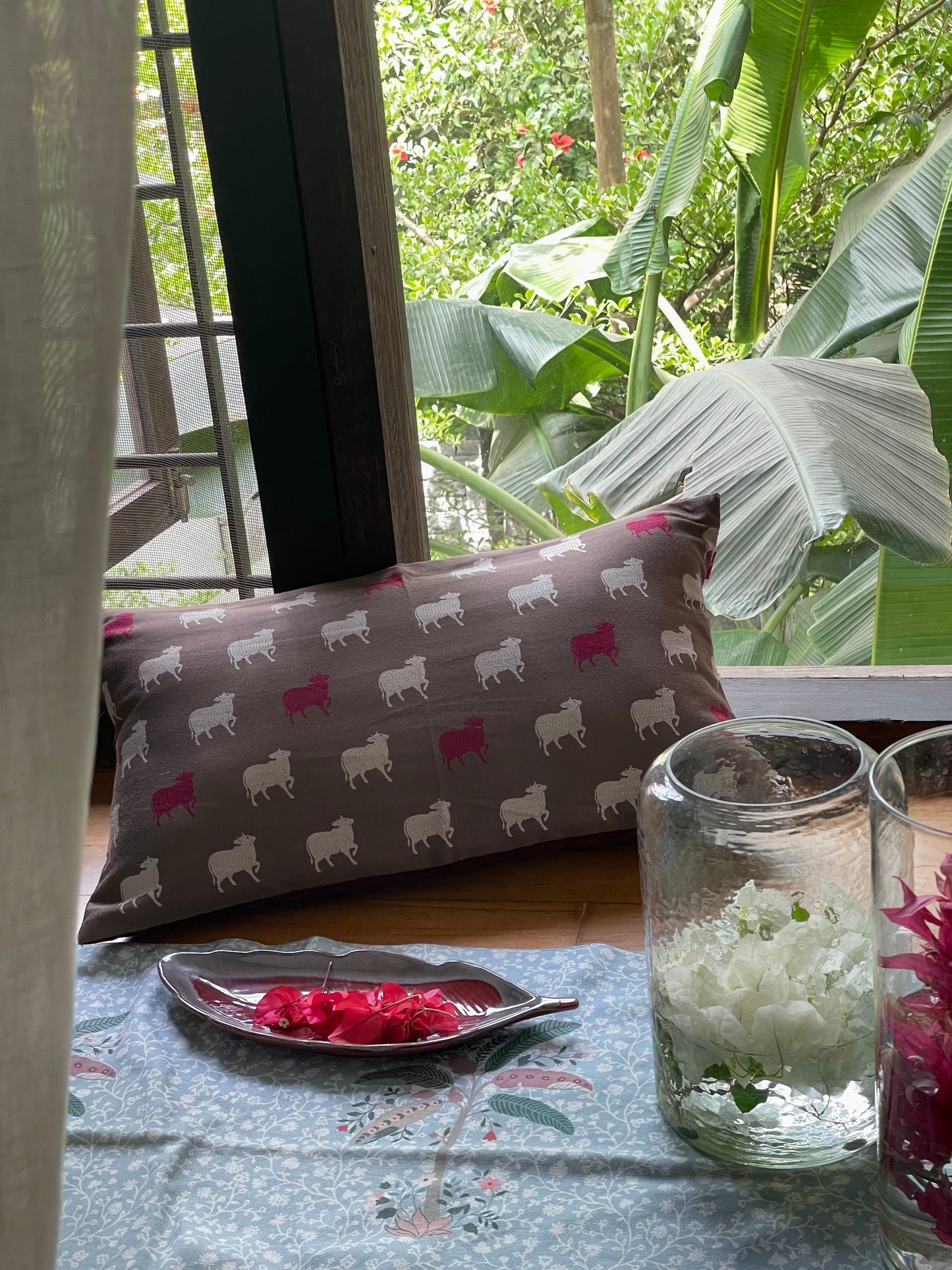 Hudson Haveli Raspberry Cushion Cover - 22 x 12 - Single