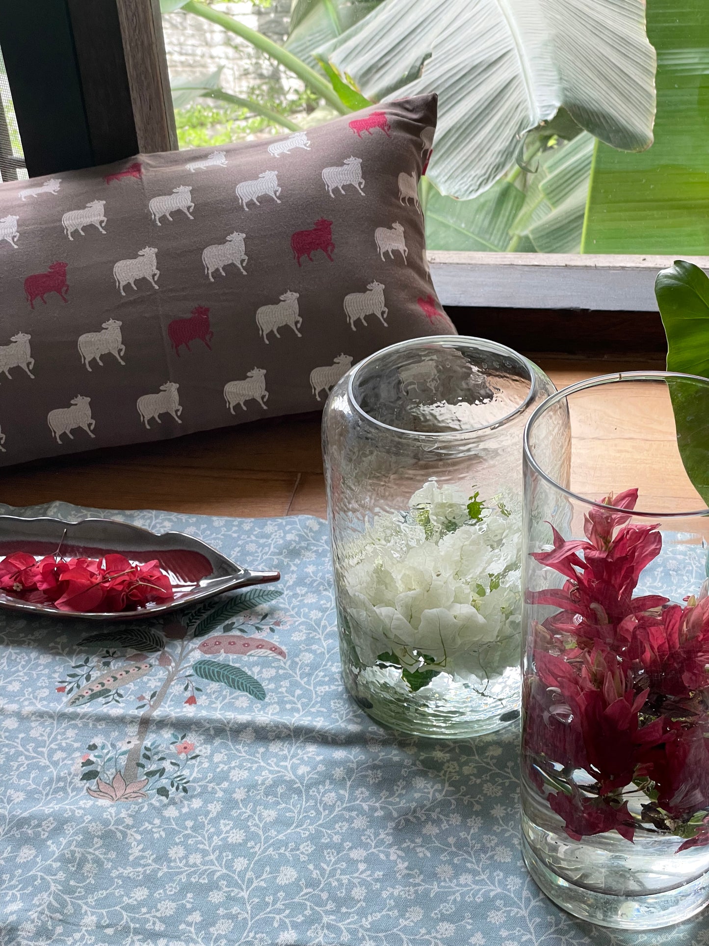 Hudson Haveli Raspberry Cushion Cover - 22 x 12 - Single