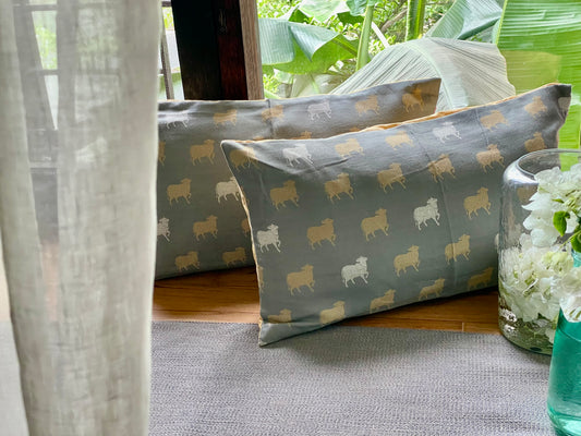 Hudson Haveli Silver Cushion Cover - 22 x 12 - Single