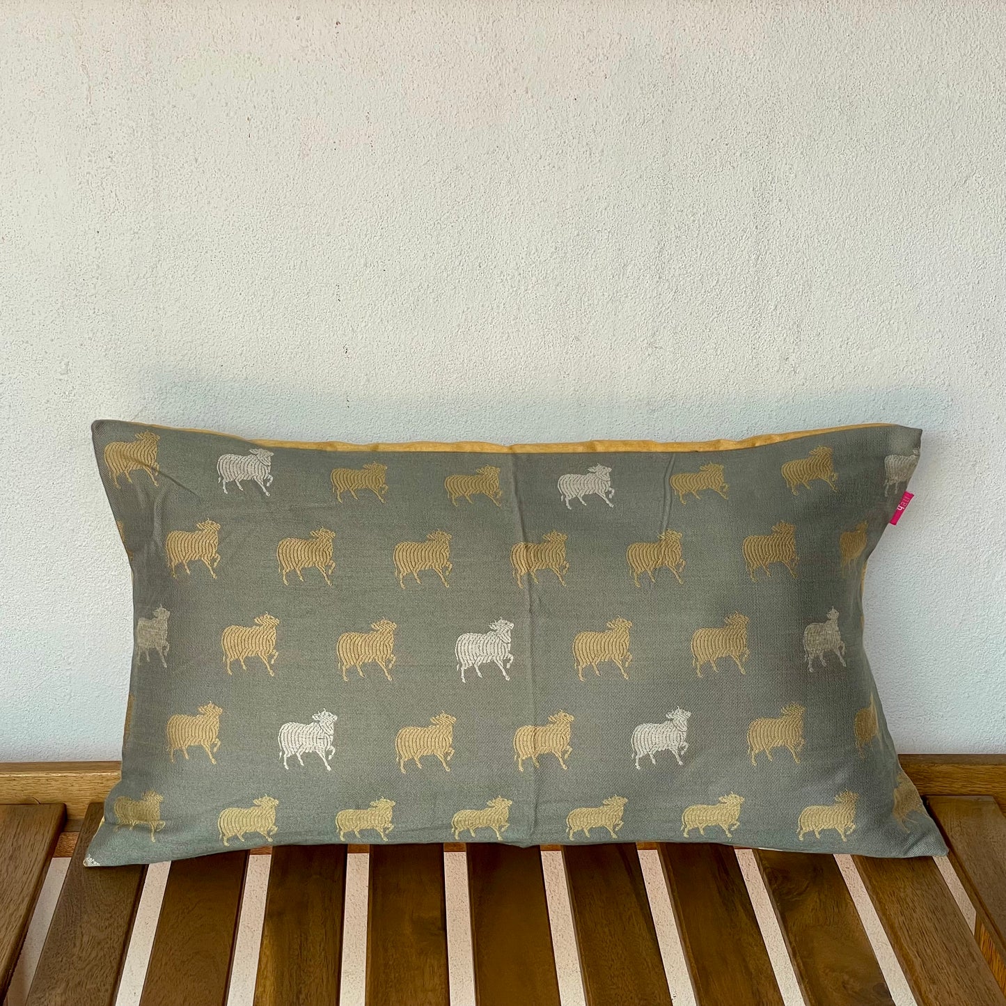 Hudson Haveli Silver Cushion Cover - 22 x 12 - Single