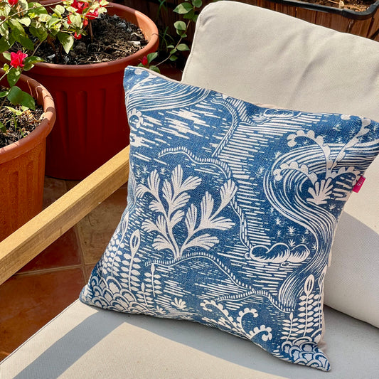 Clyde Nellie Indigo Cushion Cover - 16 x 16 - Single
