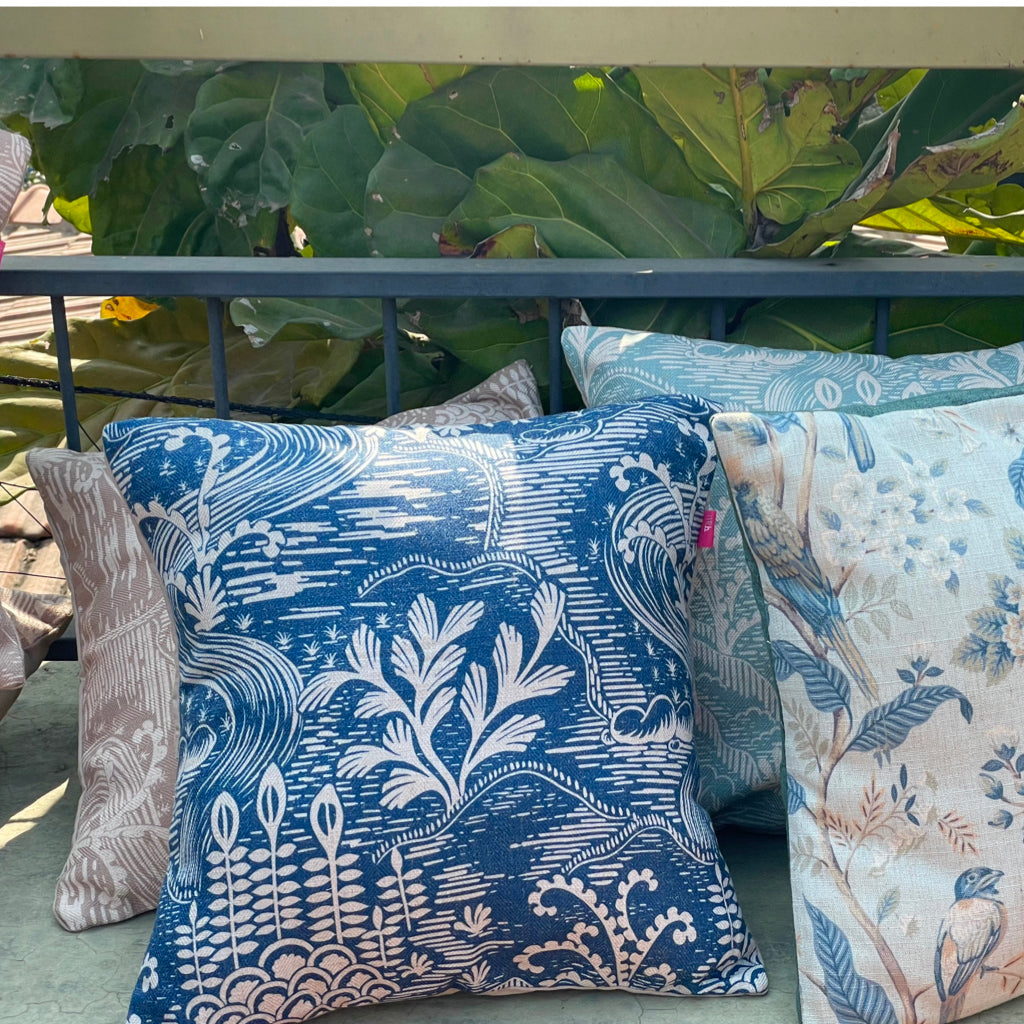 Clyde Nellie Indigo Cushion Cover - 16 x 16 - Single