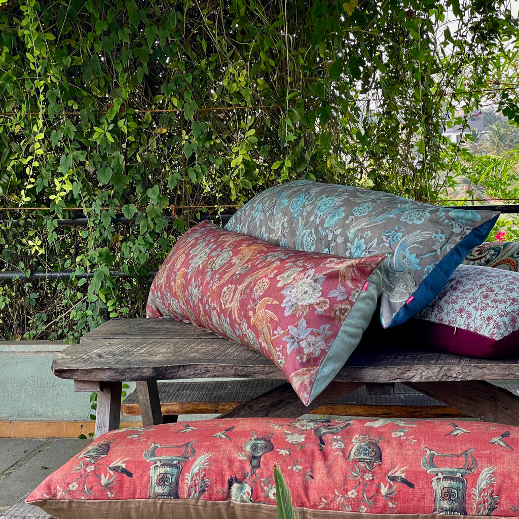 Nile Ibis Ruby Cushion Cover - 54 x 20 - Single