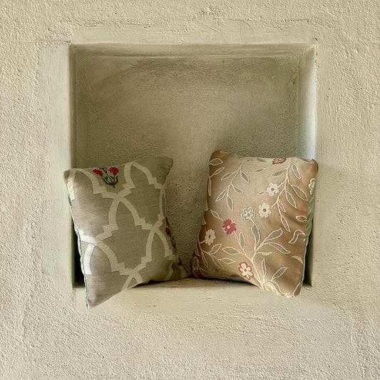Mekong Kesar & Badam Cushion Cover with filler - 7 x 7 - Set of 2