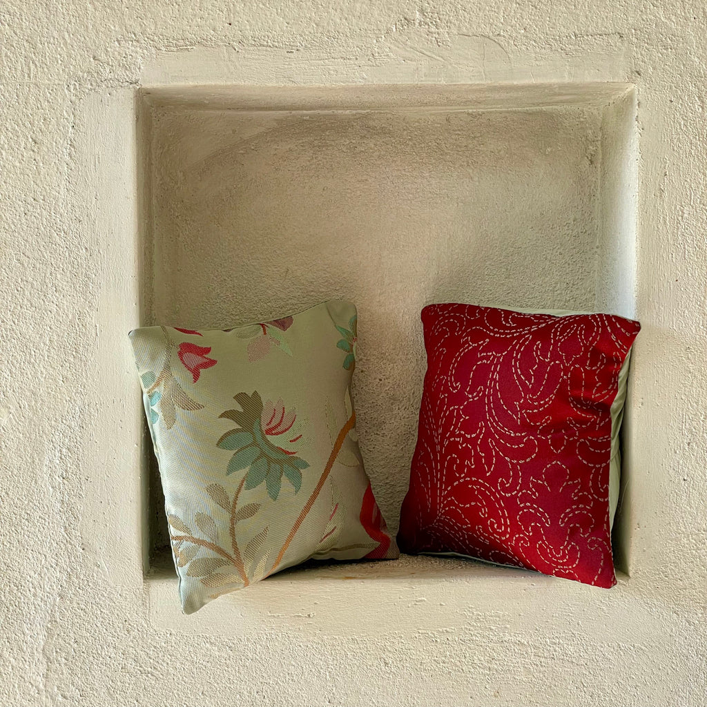 Mekong Kiwi & Caramel Cushion Cover with filler - 7 x 7 - Set of 2