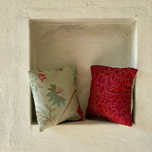 Mekong Kiwi & Caramel Cushion Cover with filler - 7 x 7 - Set of 2