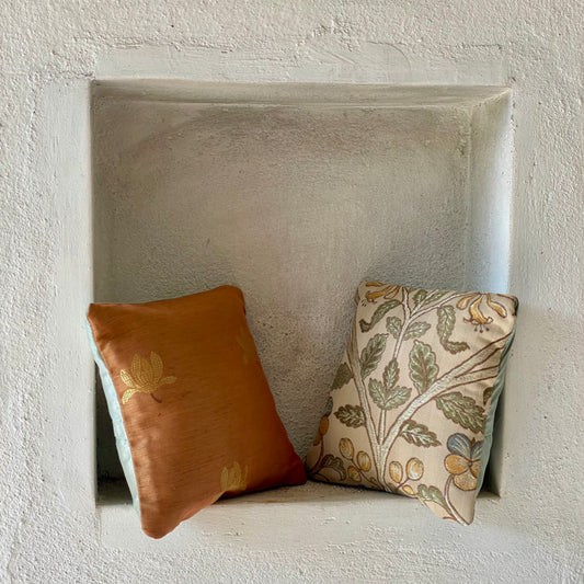 Mekong Cranberry & Walnut Cushion Cover with filler - 7 x 7 - Set of 2