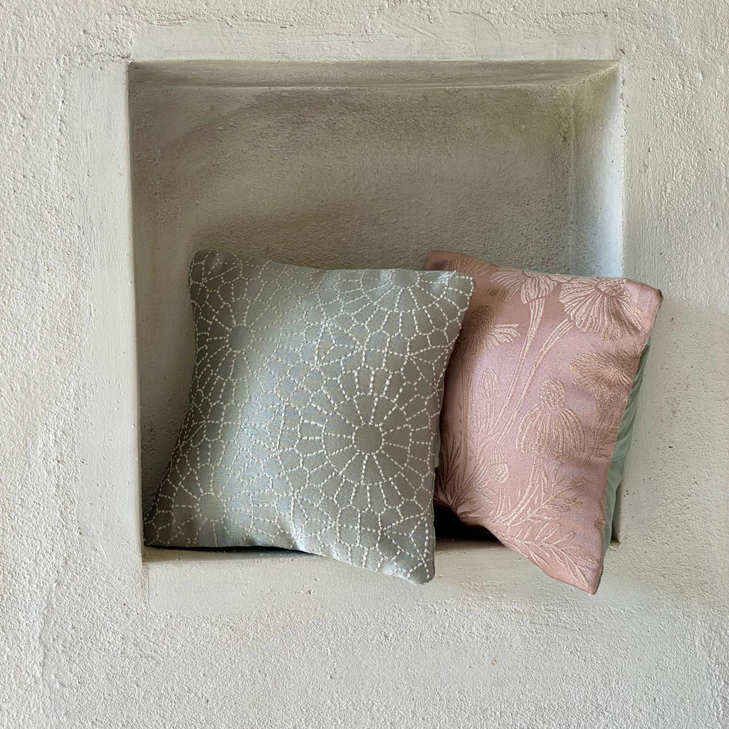Mekong Pecan & Rose Cushion Cover with filler - 7 x 7 - Set of 2