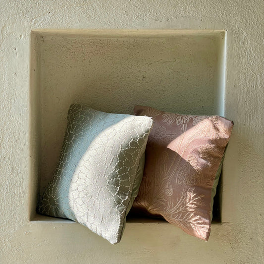 Mekong Pecan & Rose Cushion Cover with filler - 7 x 7 - Set of 2