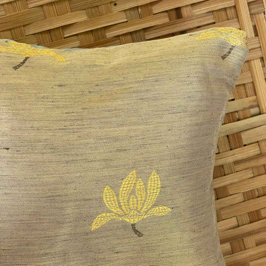 Mekong Hazelnut & Saffron Cushion Cover with filler - 7 x 7 - Set of 2
