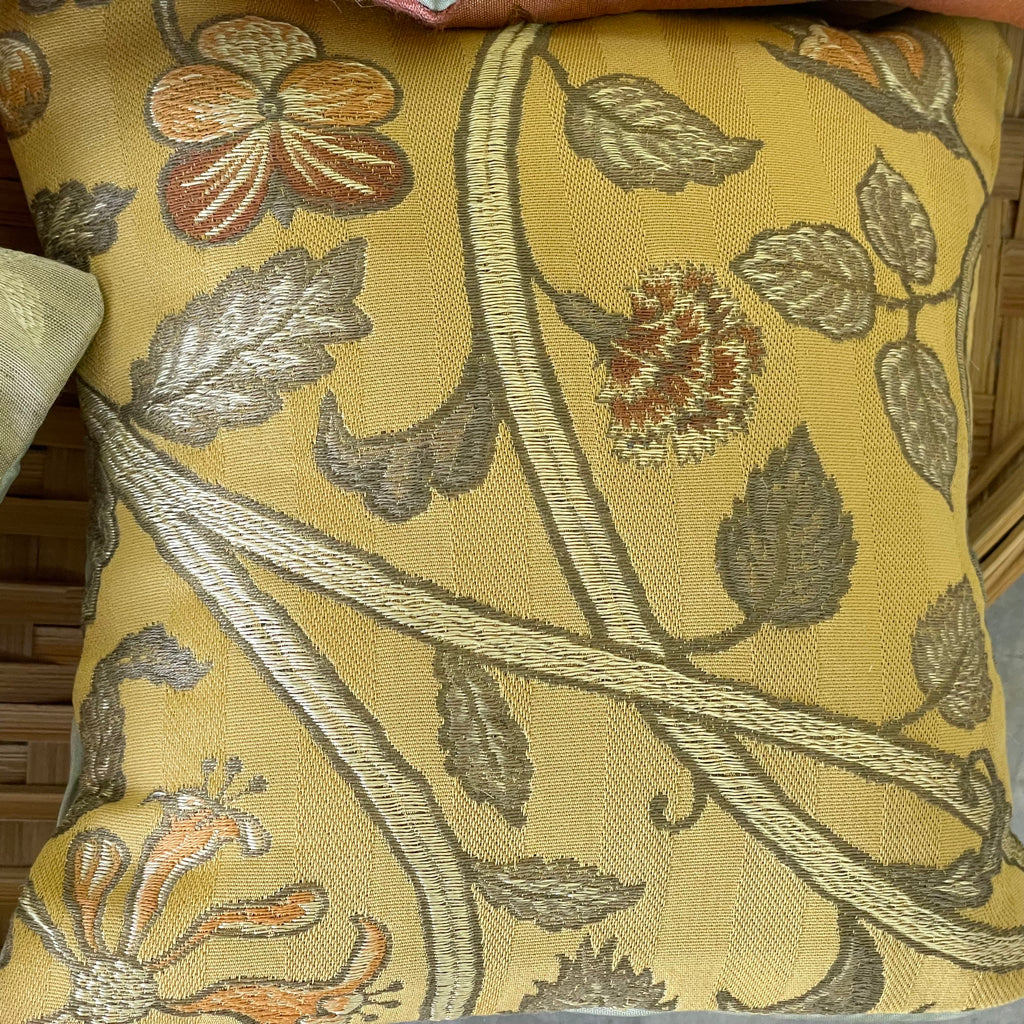 Mekong Hazelnut & Saffron Cushion Cover with filler - 7 x 7 - Set of 2