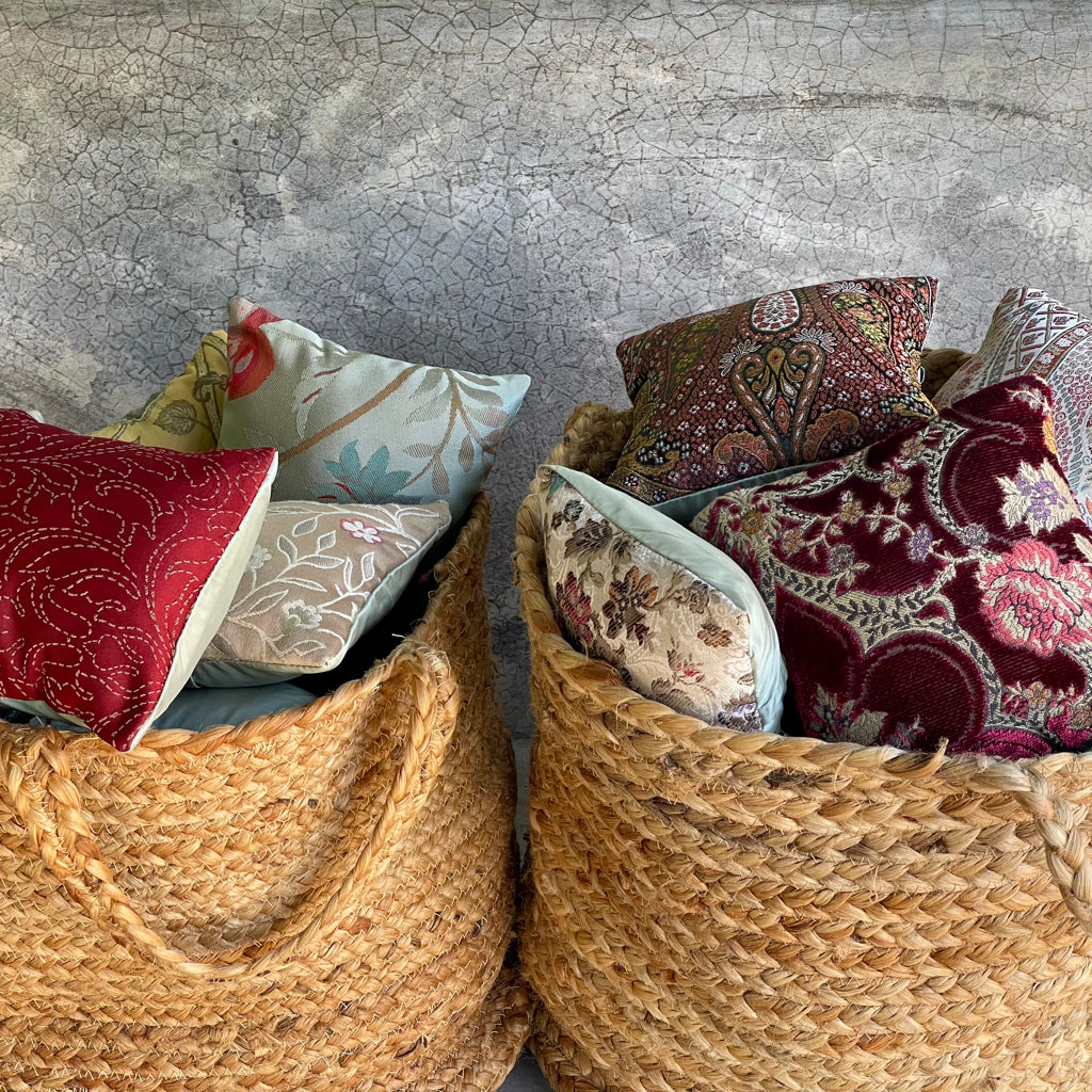 Mekong Kiwi & Caramel Cushion Cover with filler - 7 x 7 - Set of 2