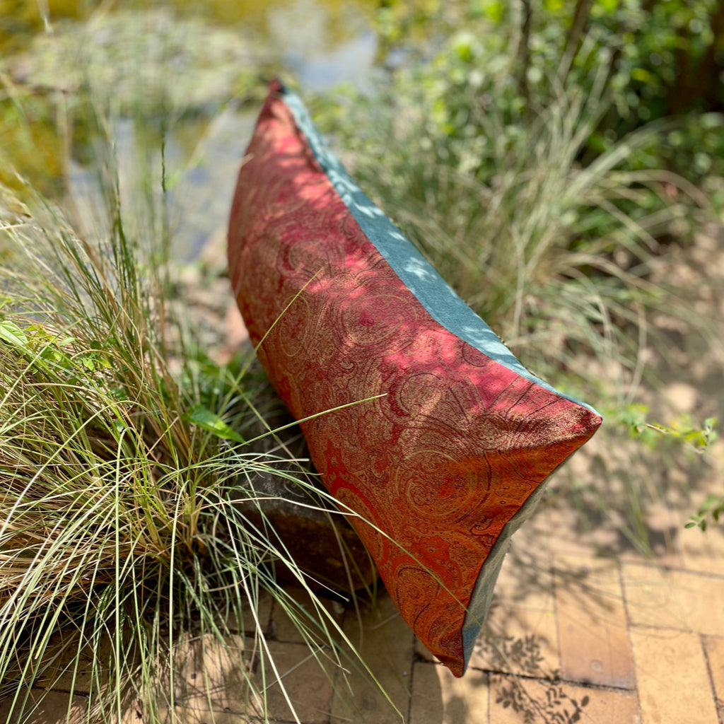 Indus Pashmina Ruby Cushion Cover - 38 x 18 - Single