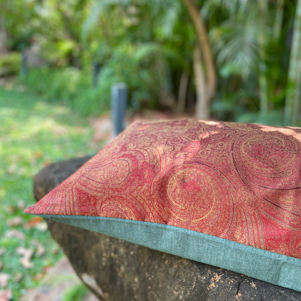 Indus Pashmina Ruby Cushion Cover - 38 x 18 - Single