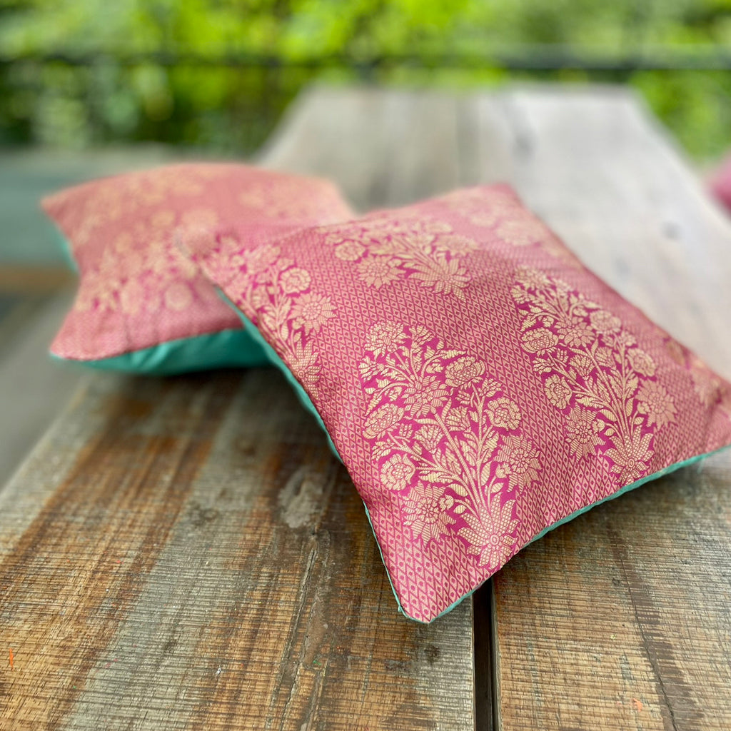 Pink Lotus Decorative Festive Cushion Cover 16 x 16 - Single