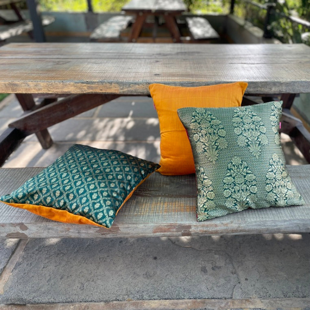 Golden Gleam Decorative Festive Cushion Cover 16 x 16 - Single