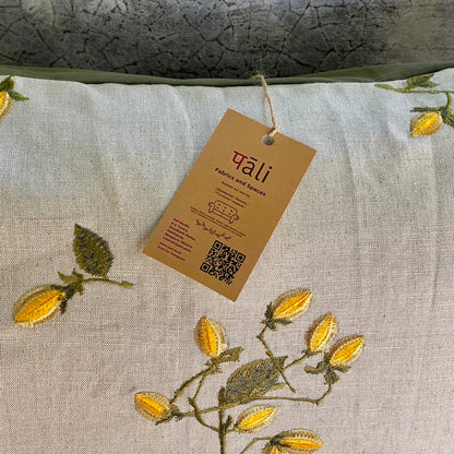 Indus Cherry Blossom Chrome Cushion Cover - 38 x 18 - Single
