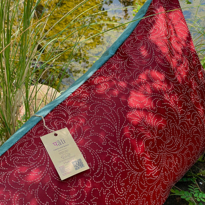 Indus Sumac Wine Red Cushion Cover - 38 x 18 - Single
