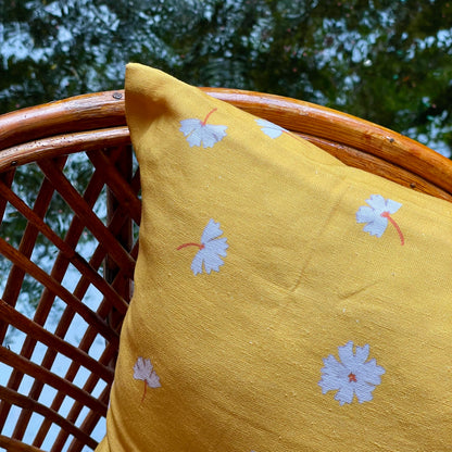 Clyde Parijat Turmeric Cushion Cover - 16 x 16 - Single