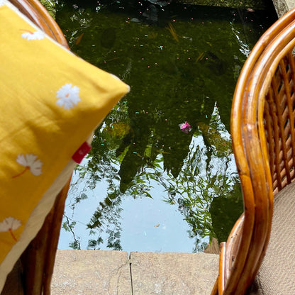Clyde Parijat Turmeric Cushion Cover - 16 x 16 - Single
