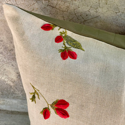 Indus Cherry Blossom Scarlet Cushion Cover - 38 x 18 - Single