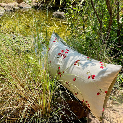 Indus Cherry Blossom Scarlet Cushion Cover - 38 x 18 - Single