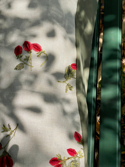 Indus Cherry Blossom Scarlet Cushion Cover - 38 x 18 - Single