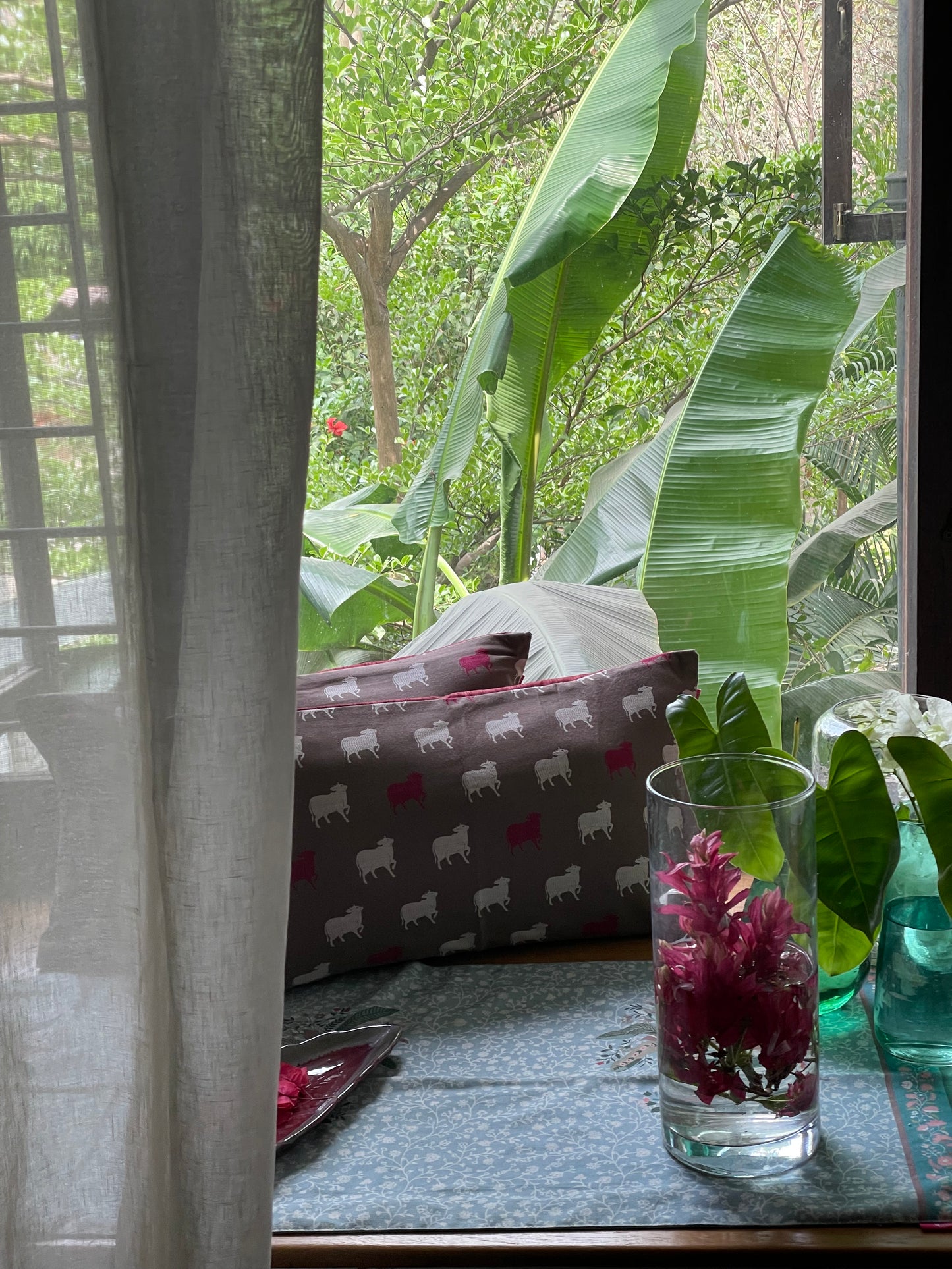 Hudson Haveli Raspberry Cushion Cover - 22 x 12 - Single