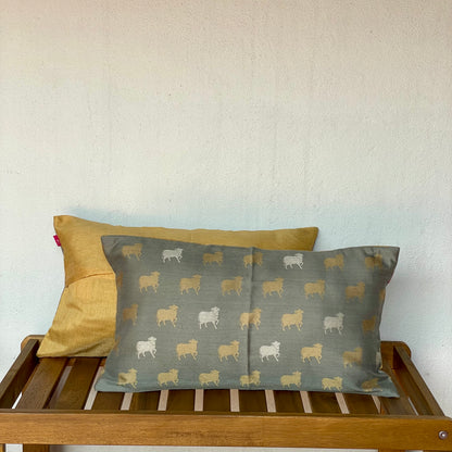Hudson Haveli Silver Cushion Cover - 22 x 12 - Single
