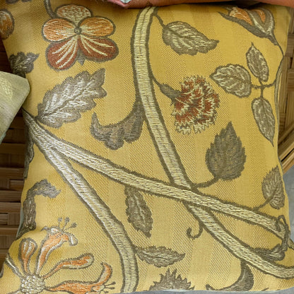 Mekong Hazelnut & Saffron Cushion Cover with filler - 7 x 7 - Set of 2
