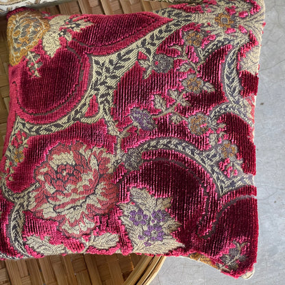 Mekong Almond & Sangria Cushion Cover with filler - 7 x 7 - Set of 2