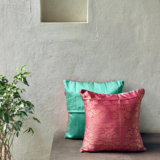 Pink Lotus Decorative Festive Cushion 16 x 16