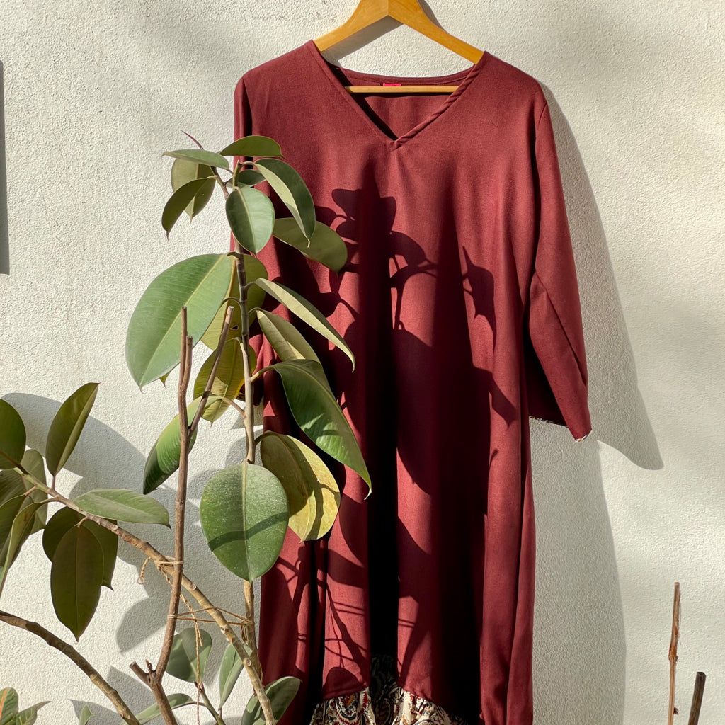 San Francisco Burgundy Cotton Dress
