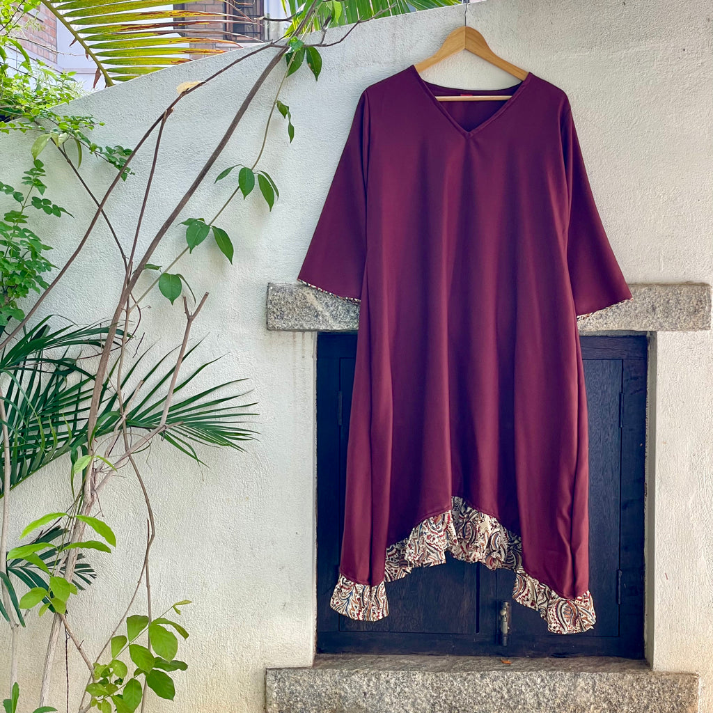 San Francisco Burgundy Cotton Dress M
