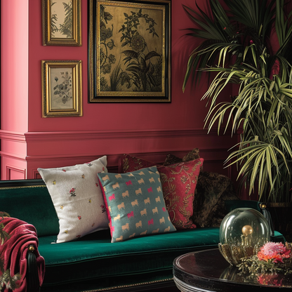 Clyde Haveli Green Cushion Cover - 16 x 16 - Single