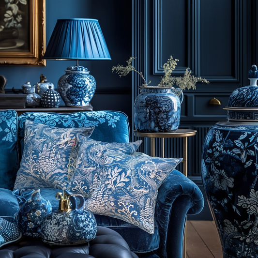 Clyde Nellie Indigo Cushion Cover - 16 x 16 - Single