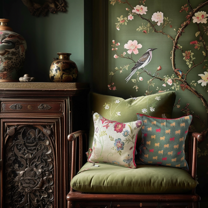 Clyde Haveli Green Cushion Cover - 16 x 16 - Single